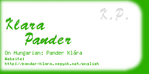 klara pander business card